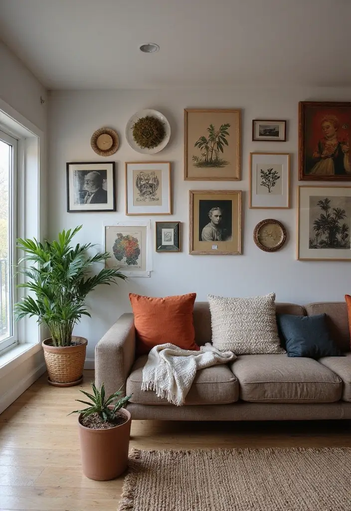 25 Basement Living Room Ideas for Relaxing Evenings - 10. Stylish Wall Art for Personal Touch