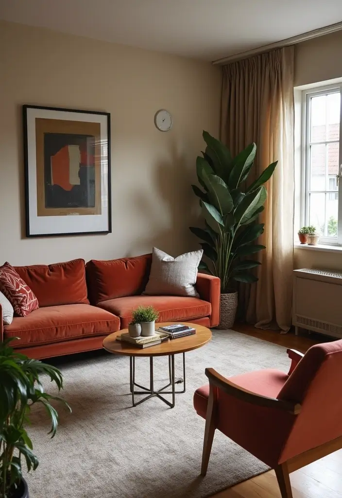 25 Basement Living Room Ideas for Relaxing Evenings - 11. Statement Furniture Pieces