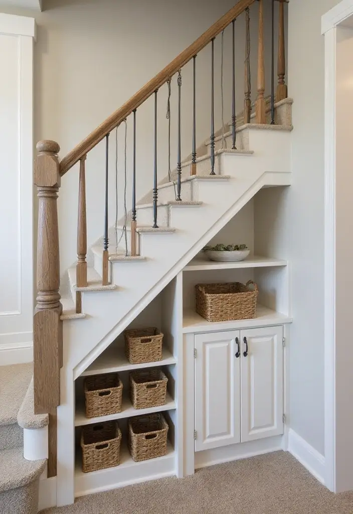 25 Basement Stairwell Ideas That Impress Every Visitor - 11. Under-Stair Storage