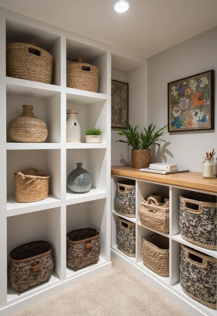 25 Cool Basement Ideas for a Modern Vibe - 17. Stylish Storage Solutions