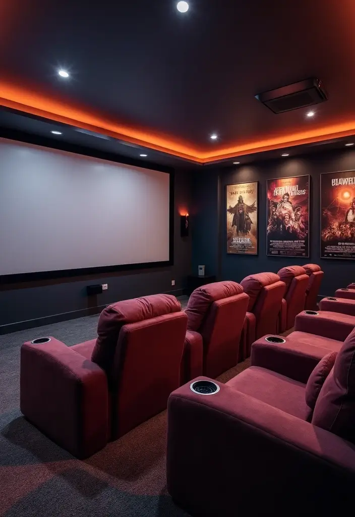 25 Finished Basement Ideas That Boost Your Home’s Value - 1. Home Theater Oasis