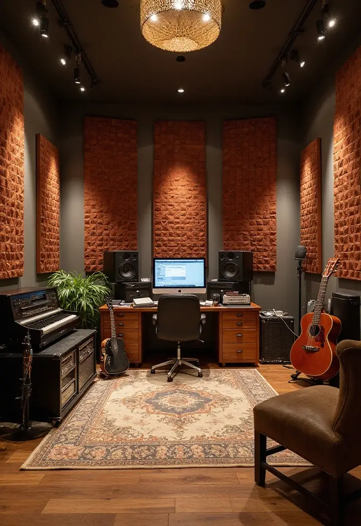 25 Finished Basement Ideas That Boost Your Home’s Value - 13. Elegant Music Studio