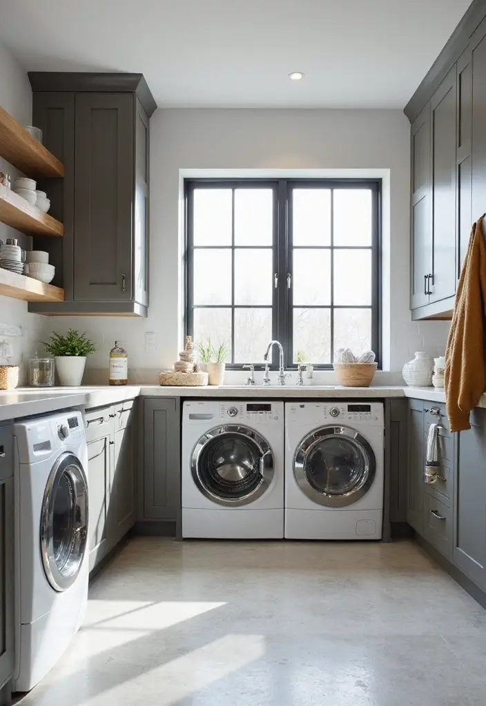 25 Finished Basement Ideas That Boost Your Home’s Value - 15. Sleek Laundry Room