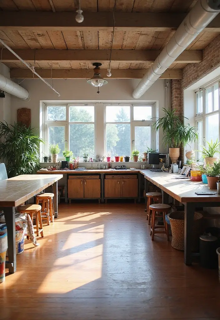 25 Finished Basement Ideas That Boost Your Home’s Value - 8. Multi-Purpose Creative Studio