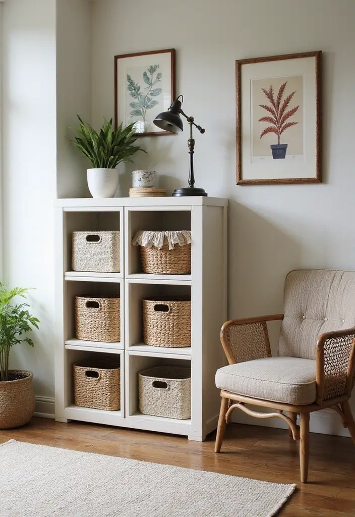 25 Home Decor Ideas for Small Spaces That Make a Big Impression - 20. Stylish Storage Bins
