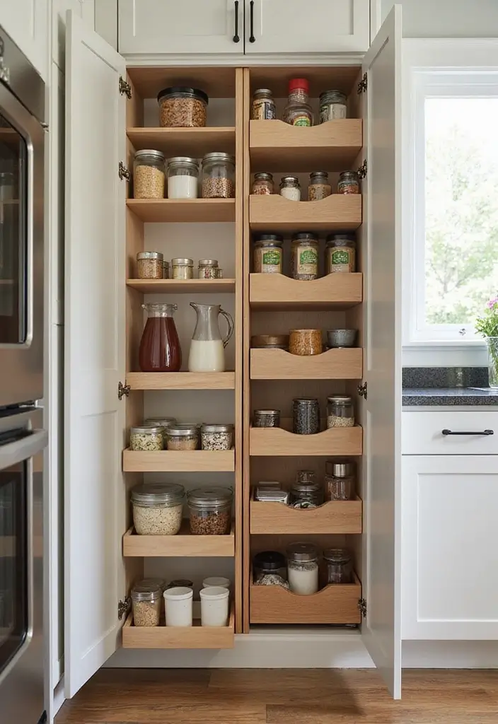 25 Mobile Home Kitchen Remodel Tips for Small Spaces - 12. Install a Pull-Out Pantry