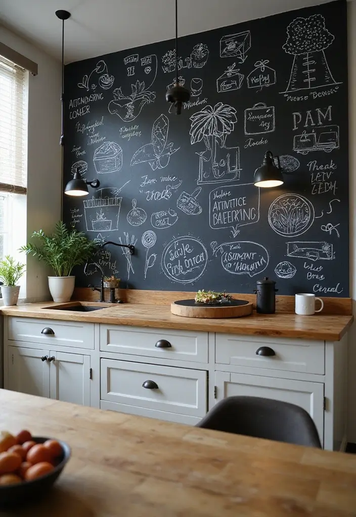 25 Mobile Home Kitchen Remodel Tips for Small Spaces - 16. Create a Chalkboard Wall