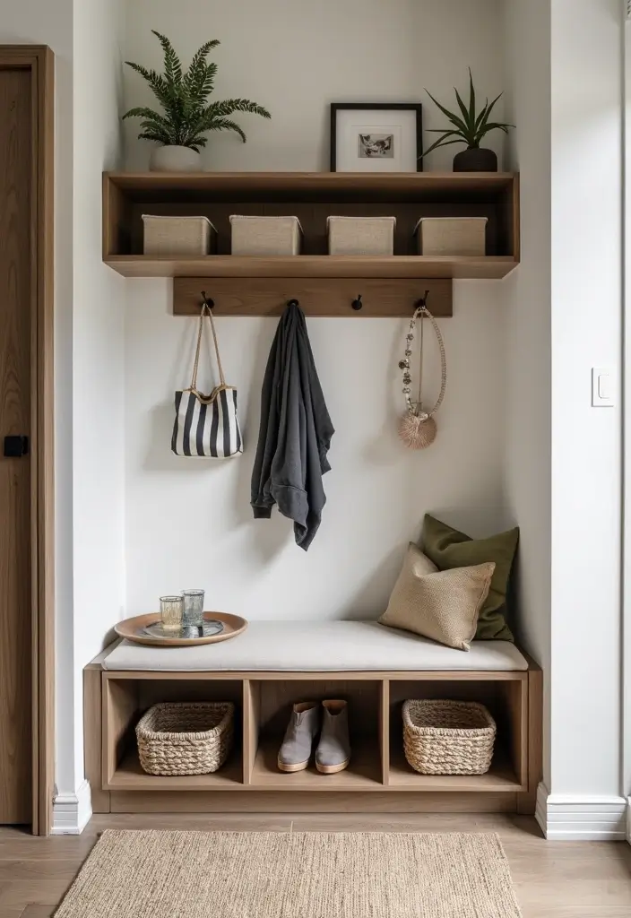 25 One Bedroom Apartment Ideas Floor Plans for Efficiency - 16. Functional Entryway Solutions