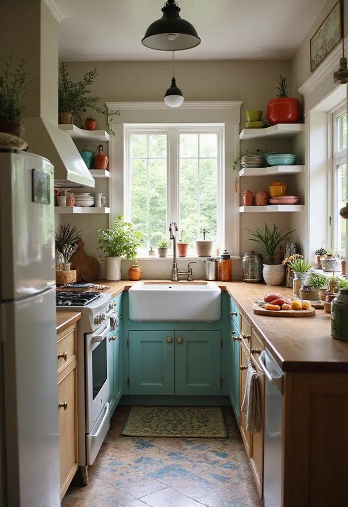 25 Stunning Galley Kitchen Remodel Ideas for Small Spaces - 15. Vintage Finds