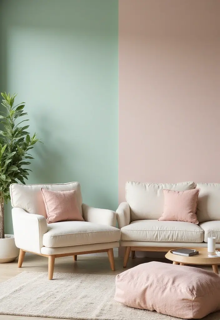 25 Stunning Living Room Backgrounds to Refresh Your Space - 1. Soft Pastels for a Tranquil Vibe