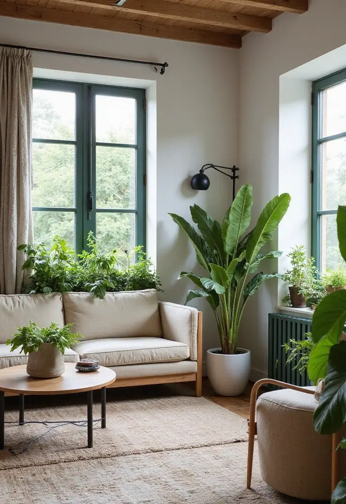 25 Stunning Living Room Backgrounds to Refresh Your Space - 17. Sustainable Decor