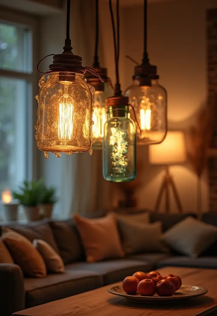 25 Two Bedroom Apartment Ideas for Modern Living - 15. Upcycled Lighting Fixtures