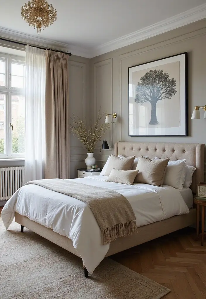 26 Apartment Bedroom Aesthetic Tips to Elevate Style - 11. Play with Scale