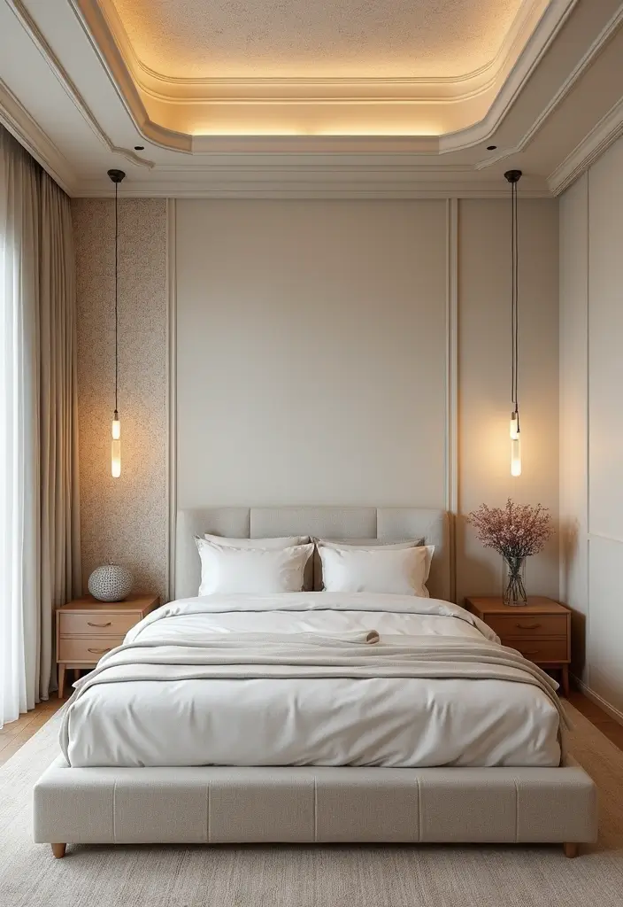26 Apartment Bedroom Aesthetic Tips to Elevate Style - 15. Elevate with a Statement Ceiling