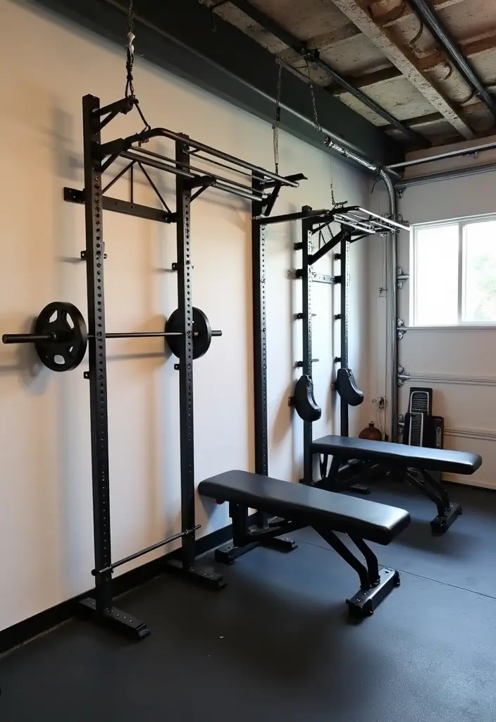 26 Basement Gym Ideas to Stay Fit at Home - 11. Wall-Mounted Equipment