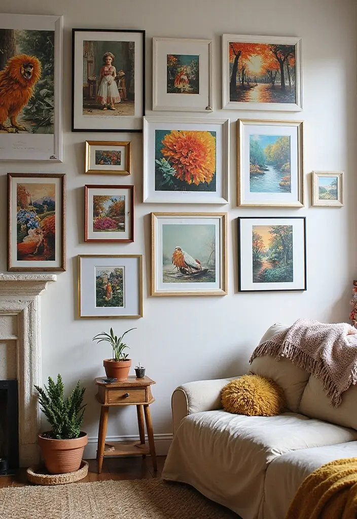 26 College Apartment Bedroom Ideas on a Budget - 1. Wall Art Gallery