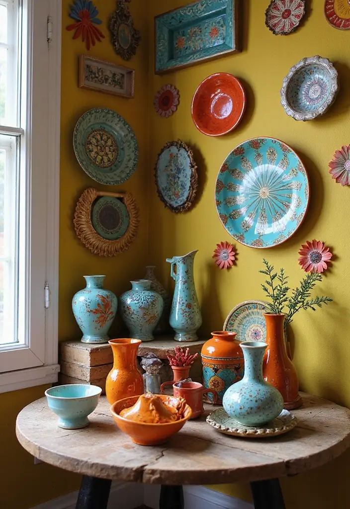 26 Home Decor Ideas Indian Style for Unique Charm - 12. Brightly Colored Ceramics