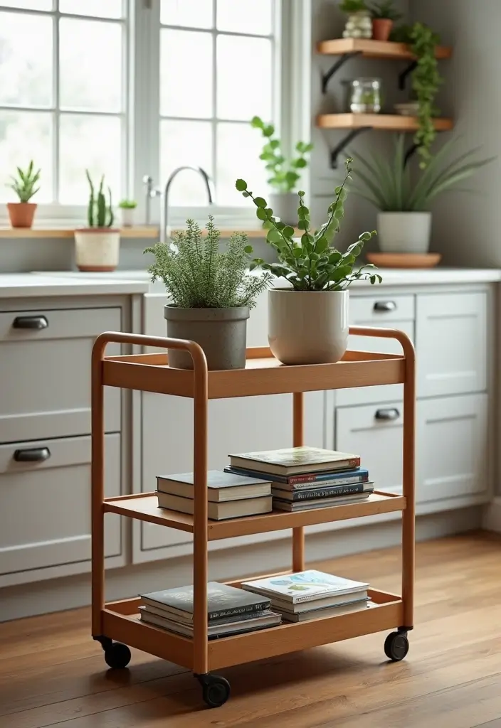 26 Kitchen Remodel on a Budget Tips You Can’t Miss - 10. Use a Rolling Cart