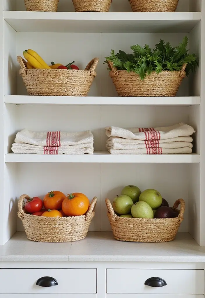 26 Kitchen Remodel on a Budget Tips You Can’t Miss - 24. Use Decorative Baskets