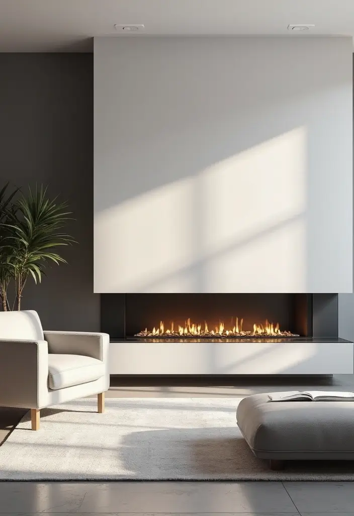 26 Living Room Layouts with Fireplace to Cozy Up To - 11. Contemporary Minimalism with a Linear Fireplace