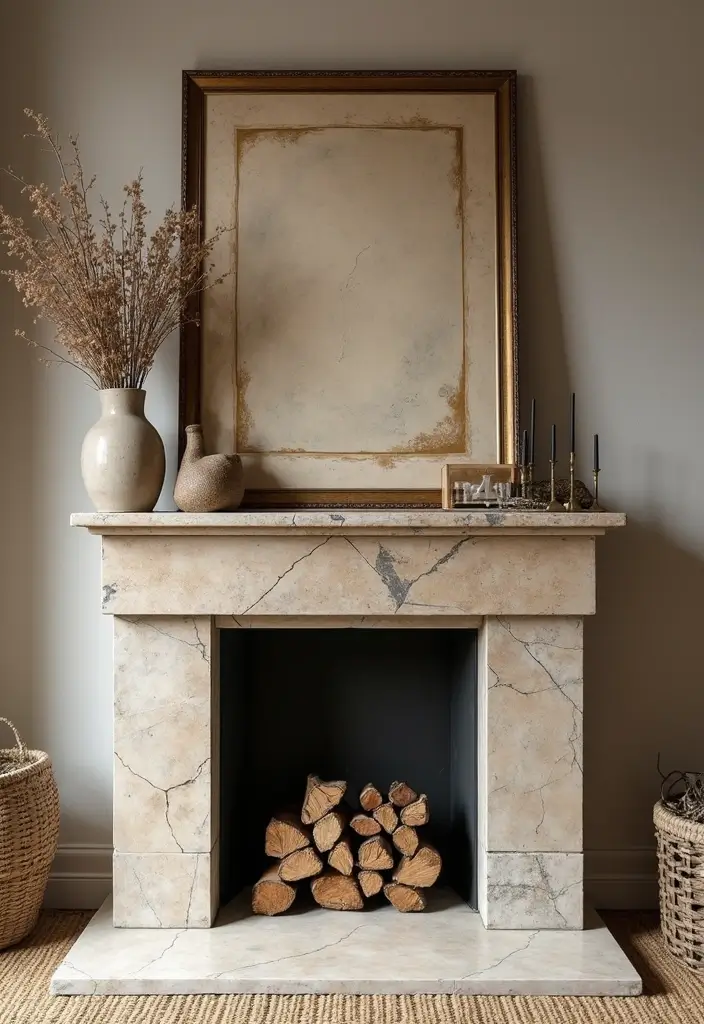 26 Living Room Layouts with Fireplace to Cozy Up To - 16. Artistic Mantels to Frame the Fire