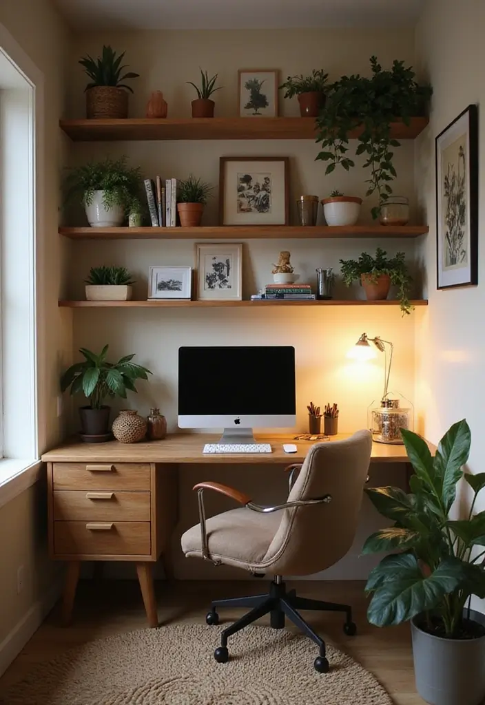 26 Small Basement Ideas to Maximize Every Inch - 1. Stylish Home Office Nook