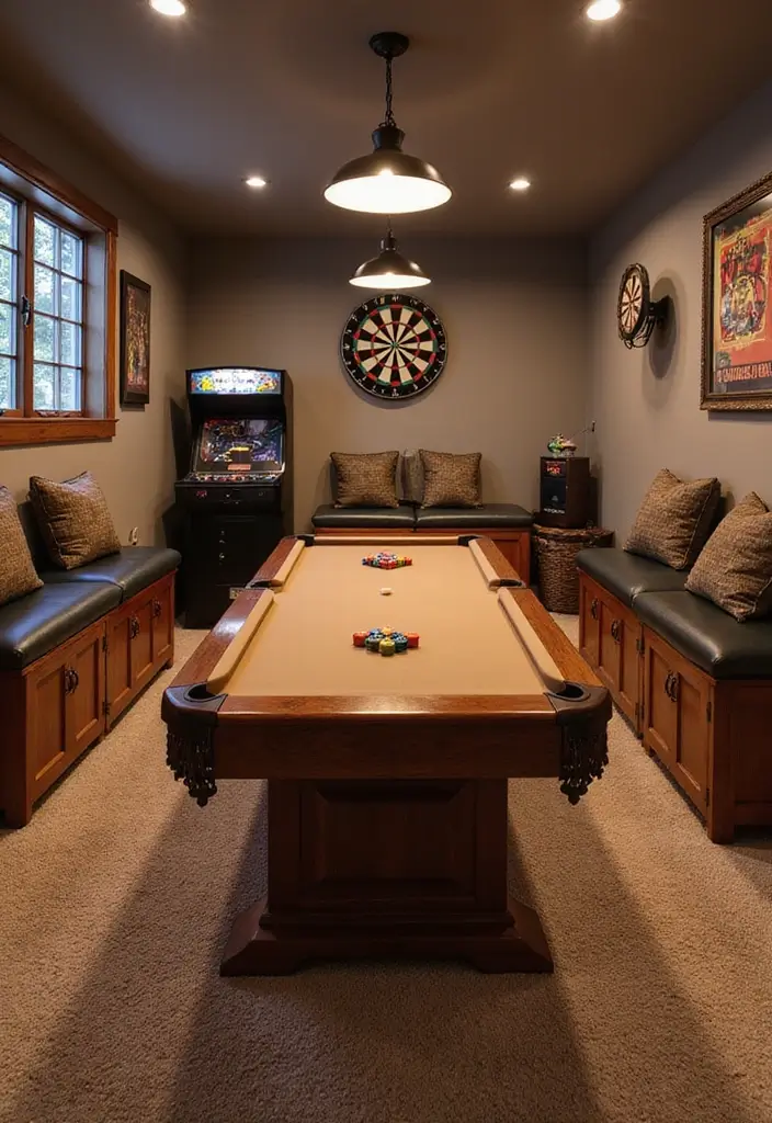 26 Small Basement Ideas to Maximize Every Inch - 15. Small Game Room