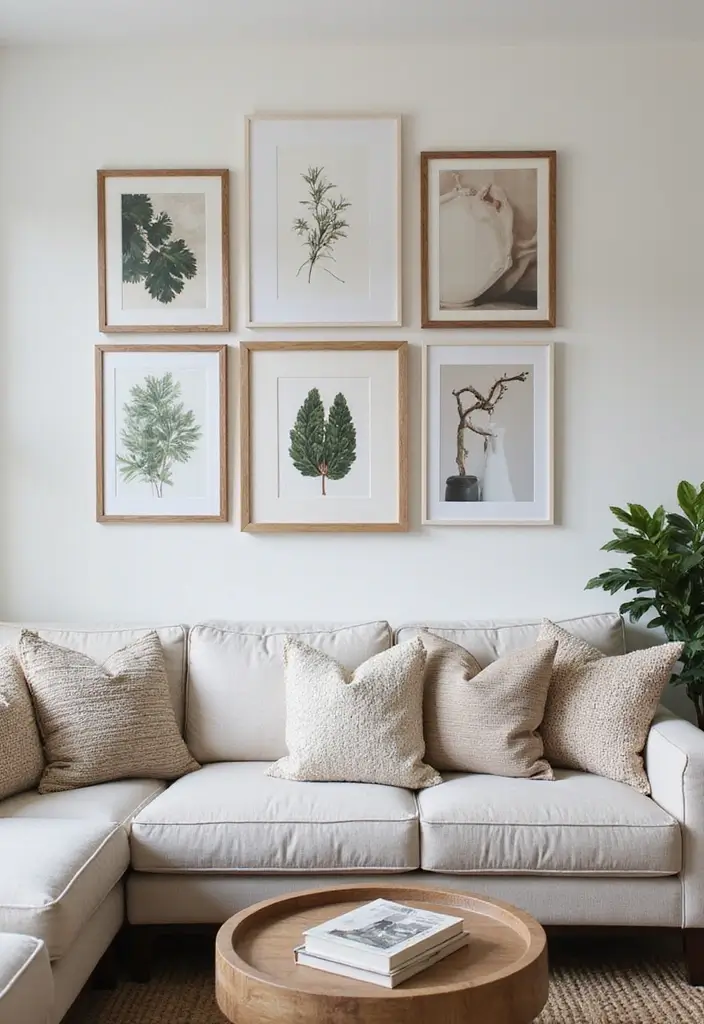 26 Small Open Plan Kitchen Living Room Layout Ideas to Try - 13. Curated Artwork