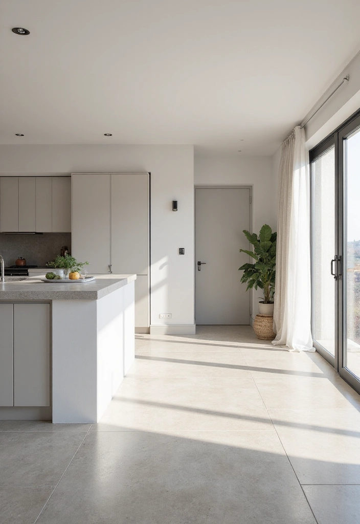 26 Small Open Plan Kitchen Living Room Layout Ideas to Try - 15. Neutral Color Scheme