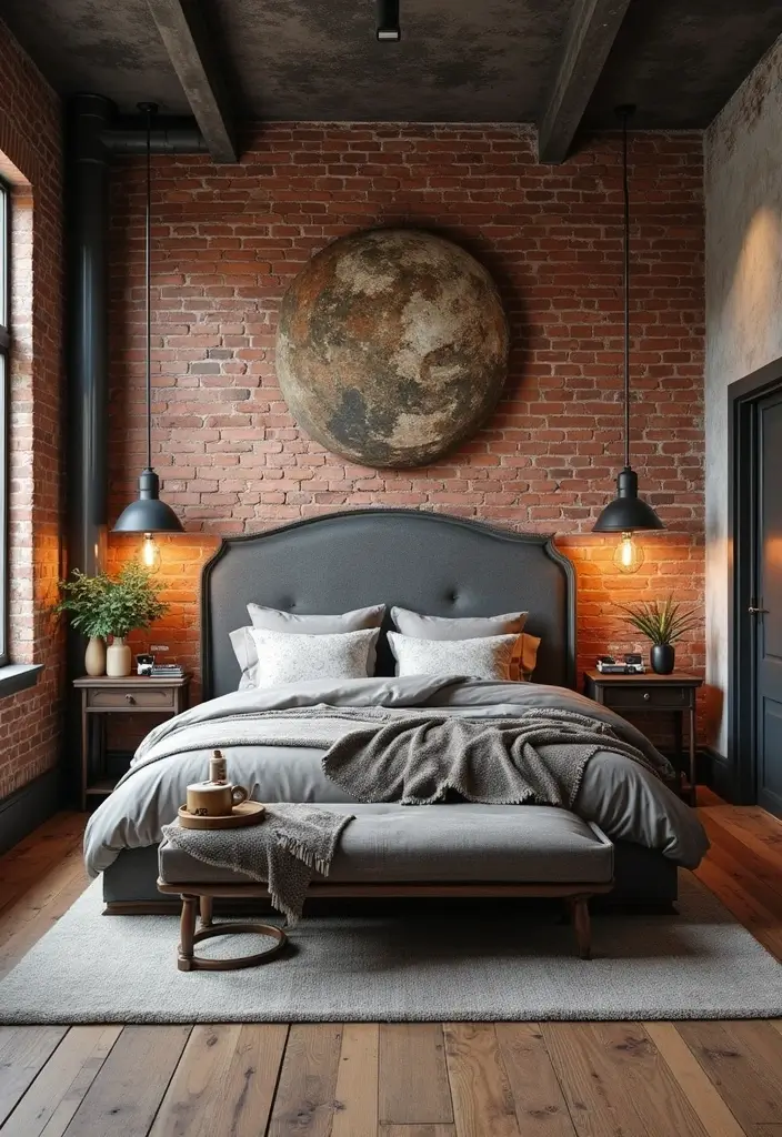 27 Apartment Inspiration Bedroom Styles to Try Now - 3. Industrial Chic