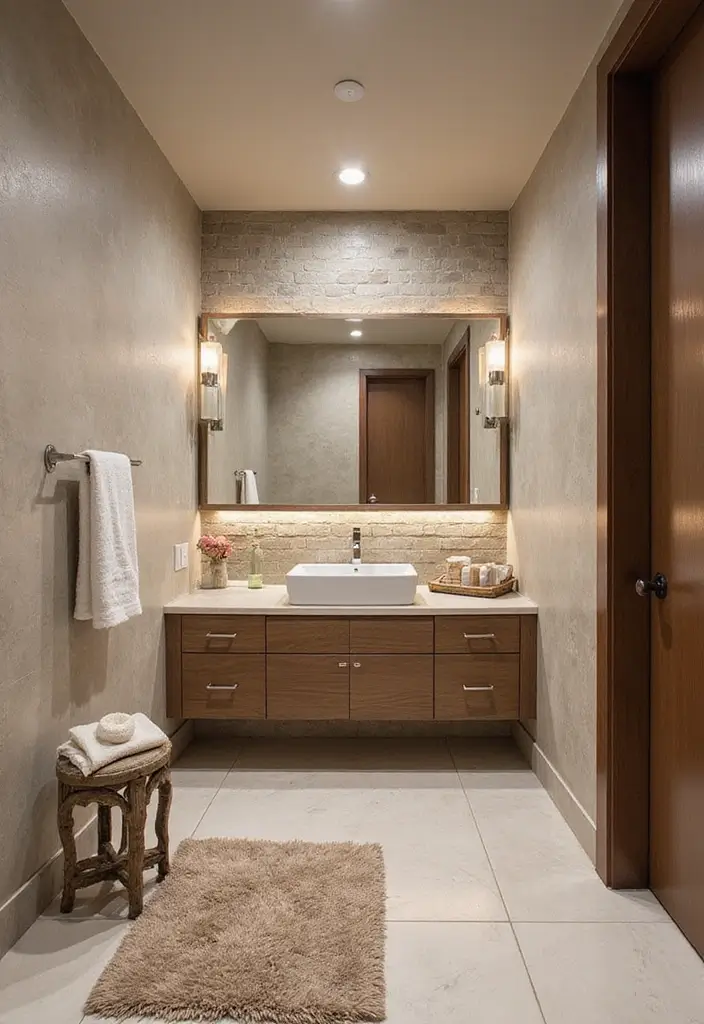 27 Basement Bathroom Ideas to Upgrade Your Space - 10. Play with Textures