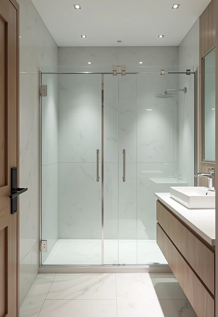 27 Basement Bathroom Ideas to Upgrade Your Space - 12. Install Glass Shower Doors