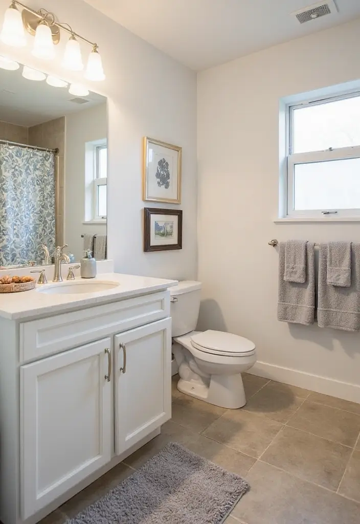 27 Basement Bathroom Ideas to Upgrade Your Space - 17. Enhance with Decorative Accents