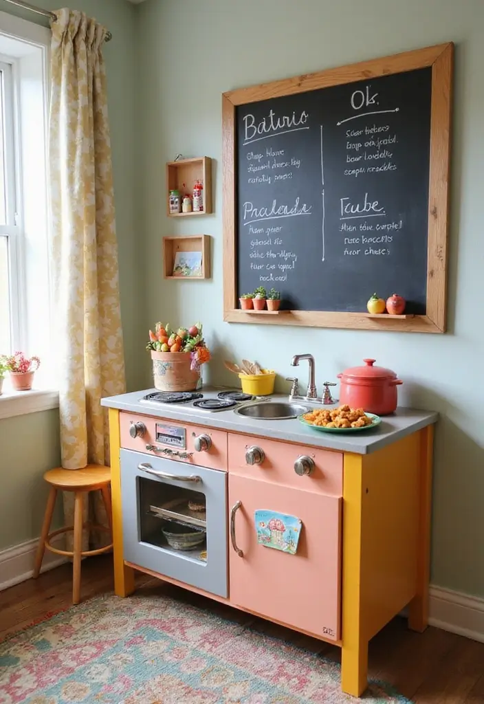 27 Basement Playroom Ideas to Boost Fun for Kids - 11. Indoor Play Kitchen