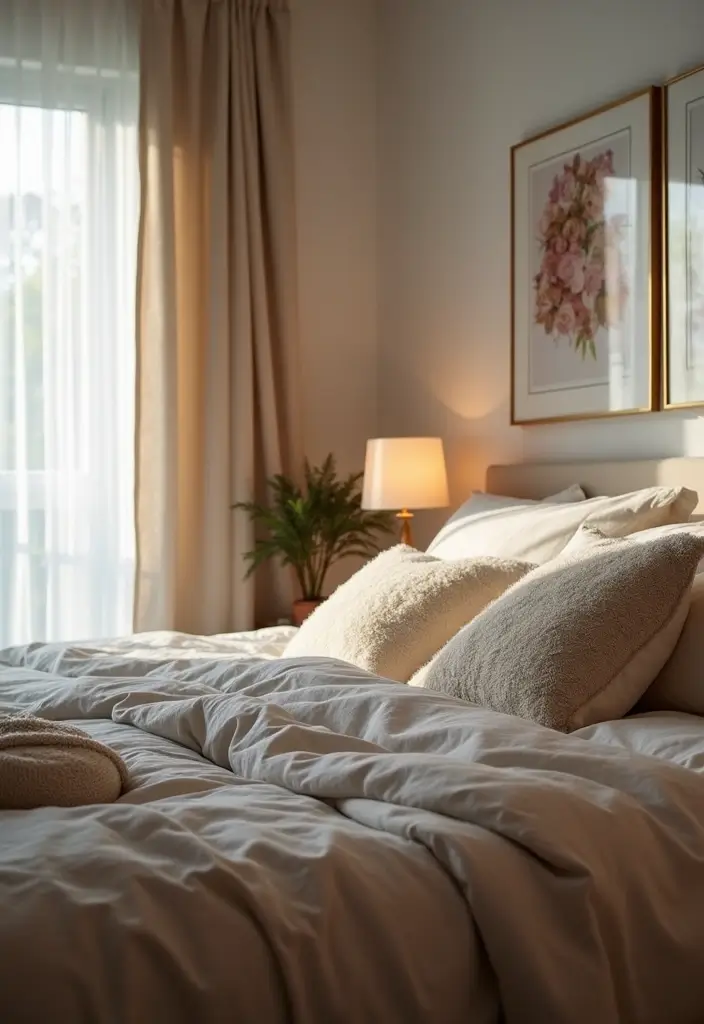 27 Cozy Apartment Bedroom Ideas for a Warm Home - 10. Warm Bedding Layers