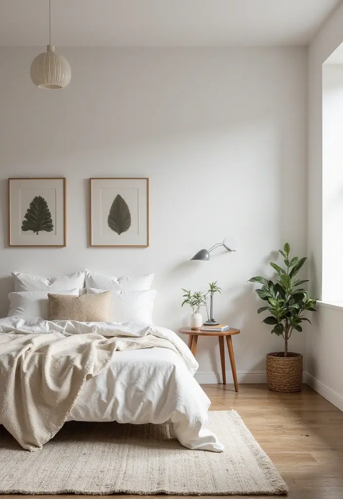 27 Cozy Apartment Bedroom Ideas for a Warm Home - 12. Minimalist Approach