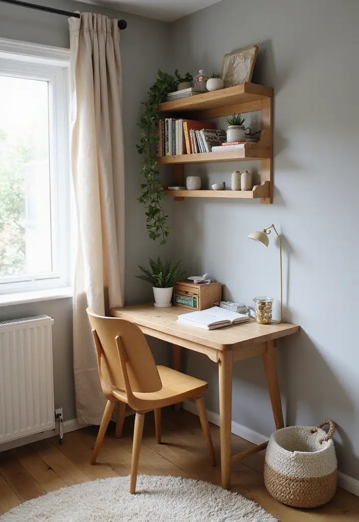 27 Cozy Apartment Bedroom Ideas for a Warm Home - 16. Desk Corner