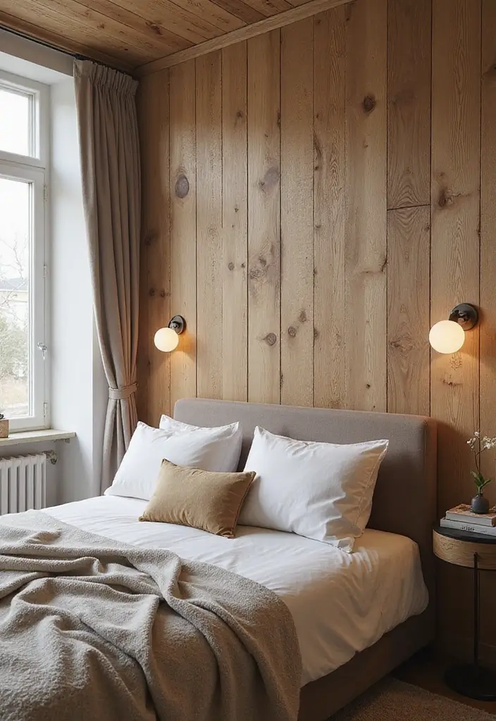 27 Cozy Apartment Bedroom Ideas for a Warm Home - 17. Textured Wall Covers