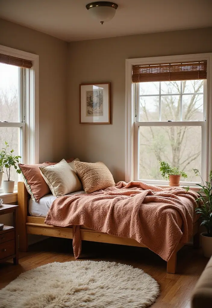 27 Creative Basement Bedroom Ideas to Maximize Comfort - 1. Cozy Nook with Soft Textiles