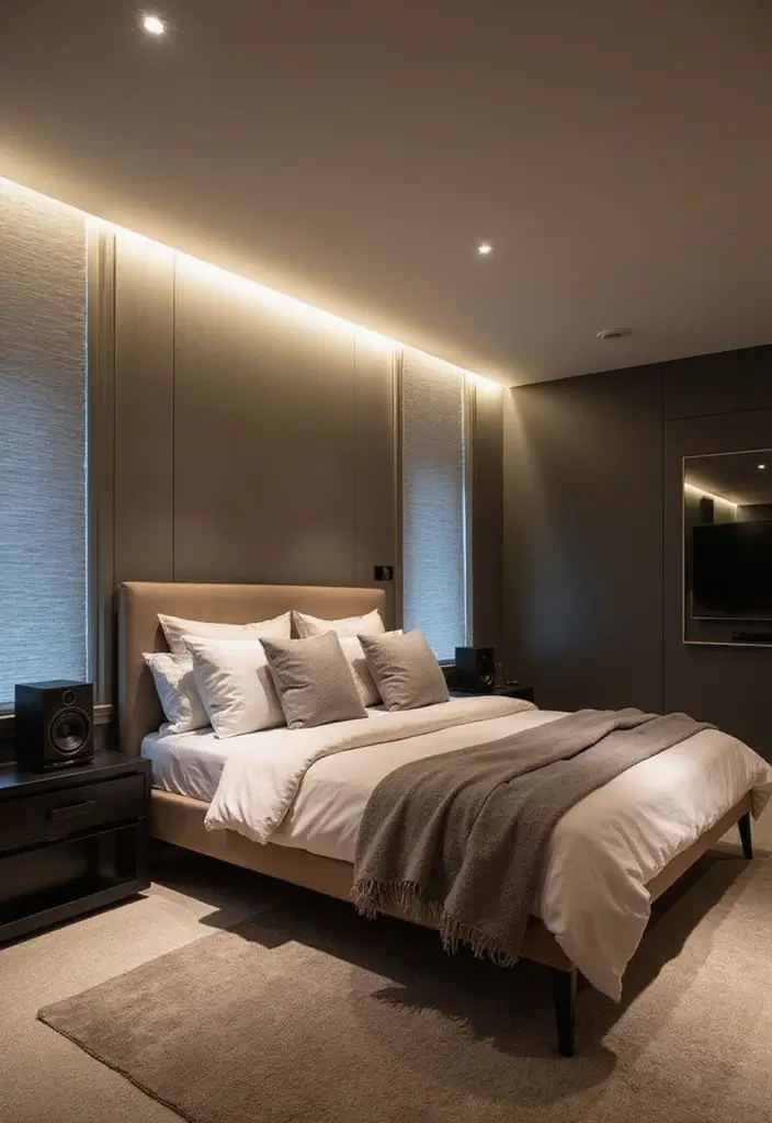 27 Creative Basement Bedroom Ideas to Maximize Comfort - 15. Incorporating Technology