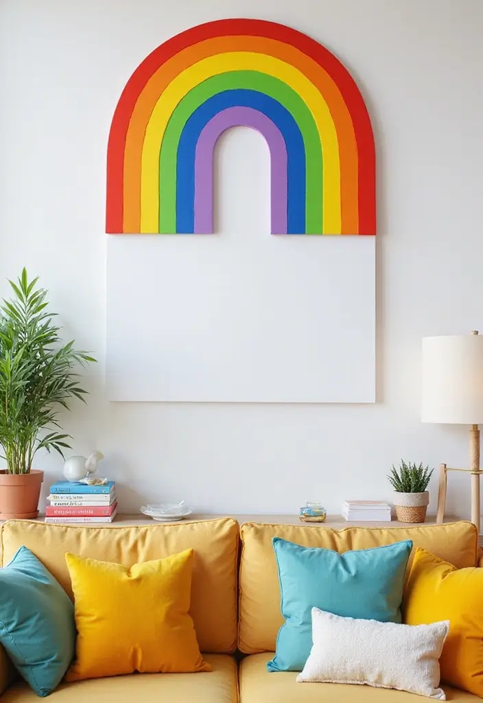 27 Home Decor DIY Ideas & Creative Crafts to Try Now - 18. DIY Rainbow Wall Art