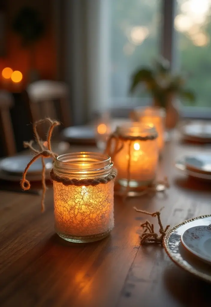 27 Home Decor DIY Ideas & Creative Crafts to Try Now - 6. Upcycled Glass Jar Candle Holders