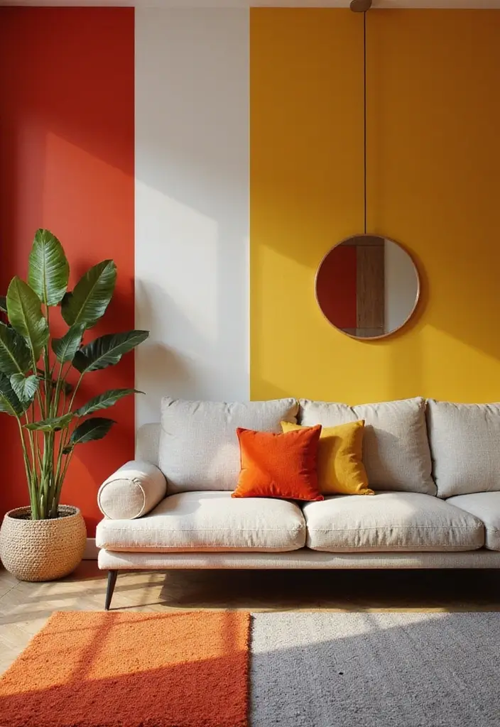 27 Large Living Room Layout Ideas for Elegant Homes - 12. Color Blocking Techniques