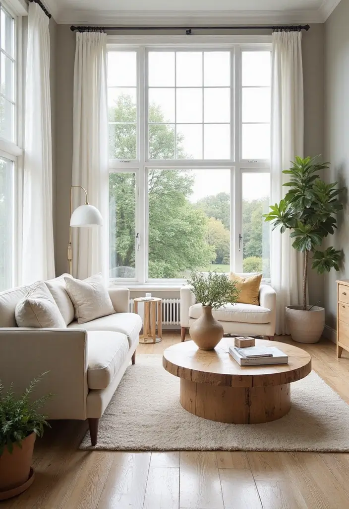 27 Large Living Room Layout Ideas for Elegant Homes - 14. Floor-to-Ceiling Windows