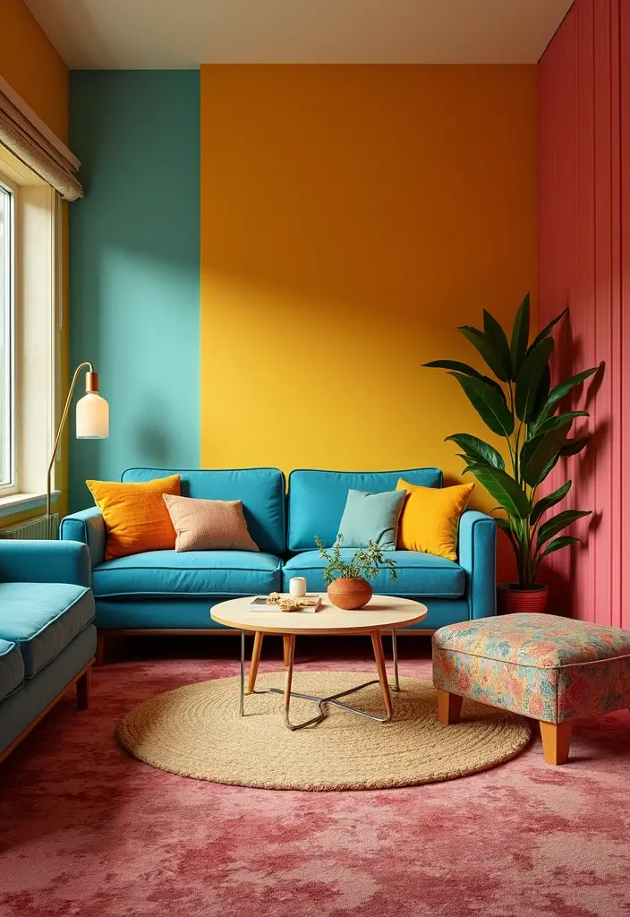 27 Living Room Backgrounds Perfect for Editing & Creativity - 12. Colorful Retro