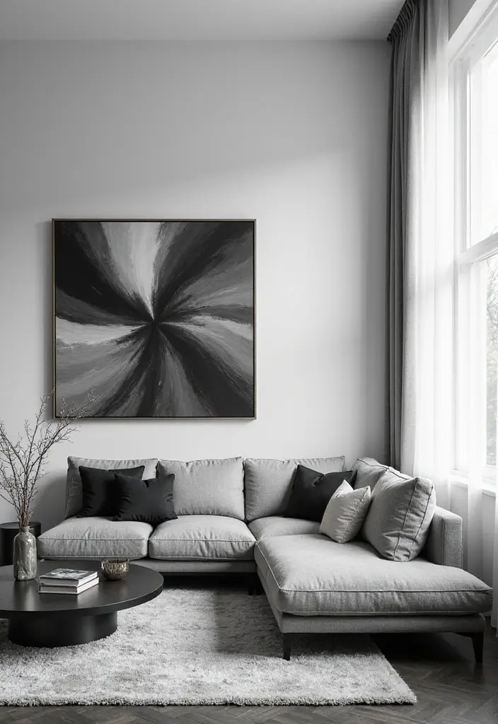 27 Living Room Backgrounds Perfect for Editing & Creativity - 21. Contemporary Black and White