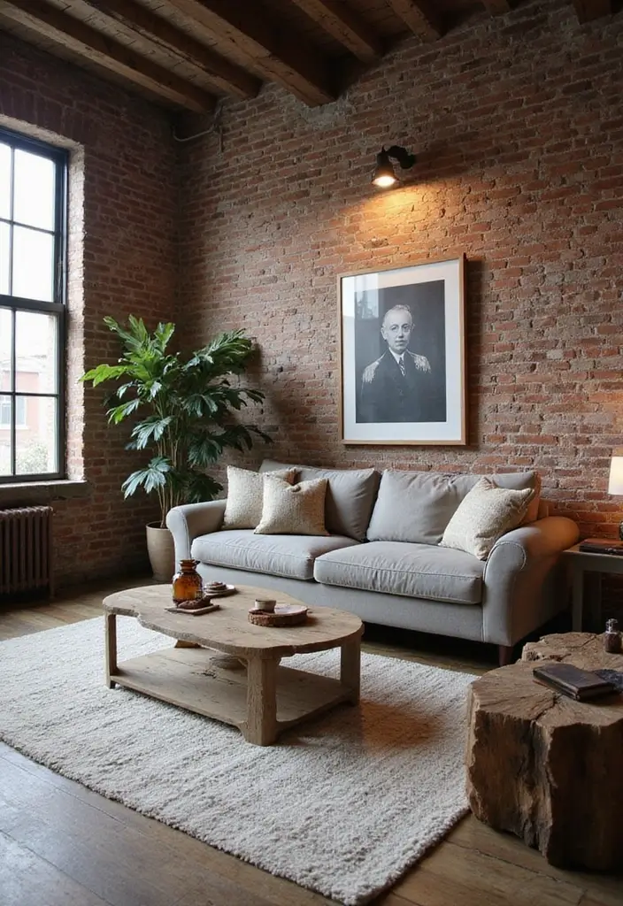 27 Living Room Backgrounds Perfect for Editing & Creativity - 5. Industrial Chic