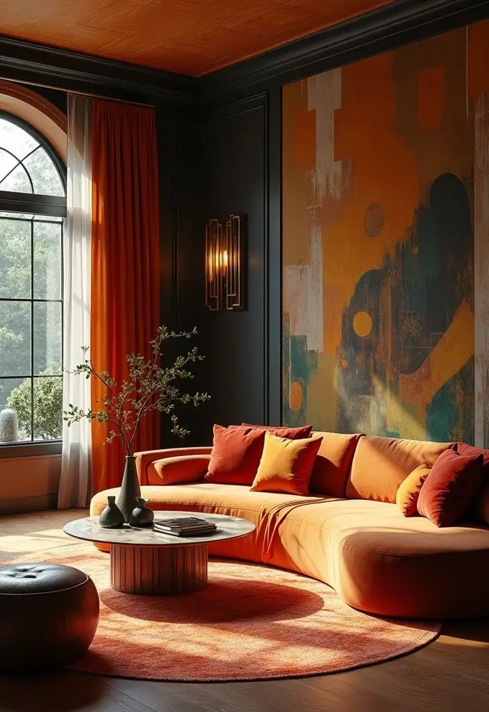 27 Living Room Backgrounds Perfect for Editing & Creativity - 8. Art Deco Delight