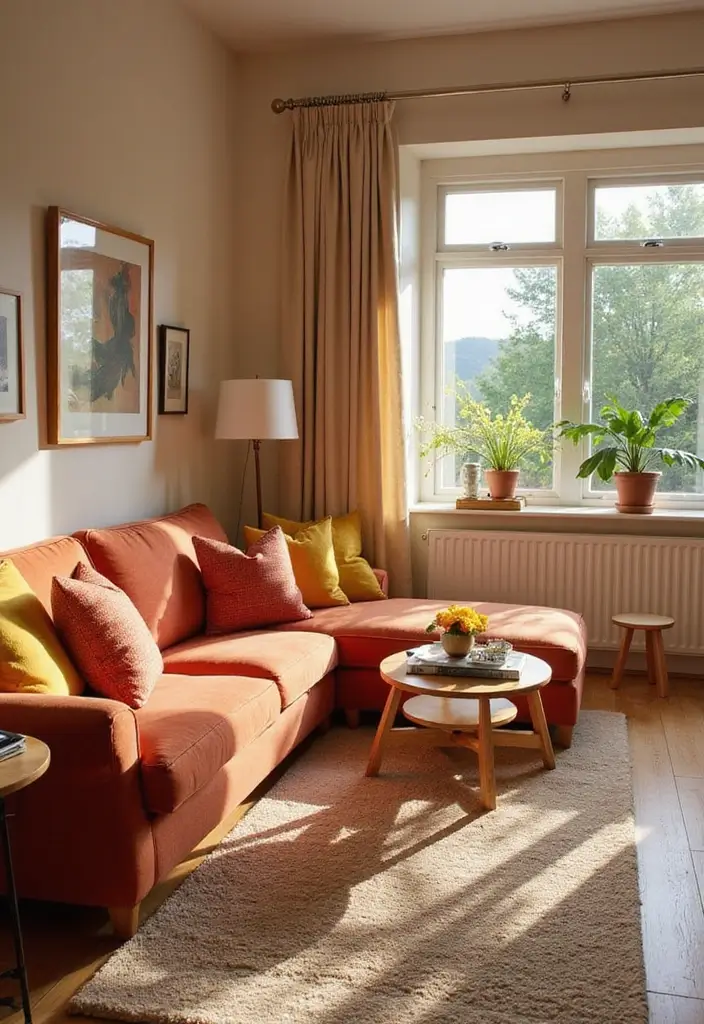 27 Living Room Layouts That Maximize Comfort and Style - 13. Warm Color Schemes