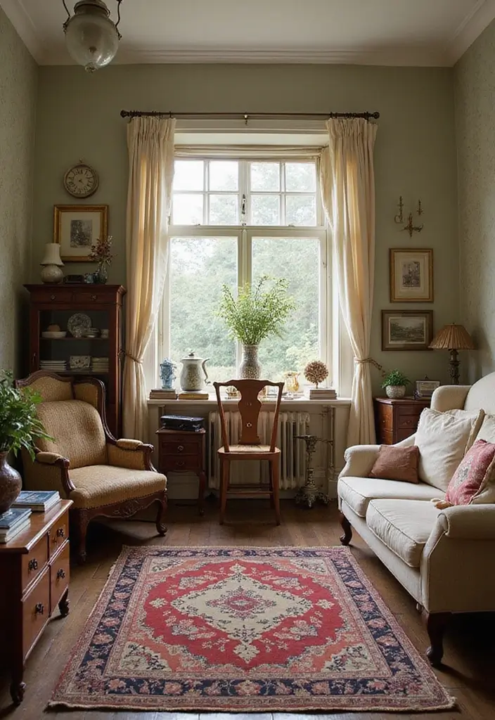 27 Living Room Layouts That Maximize Comfort and Style - 16. Vintage Charm
